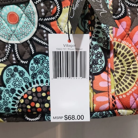 NEW WITH TAGS VERA BRADLEY Flower Shower Villager Tote and Wristlet Set - Picture 6 of 7